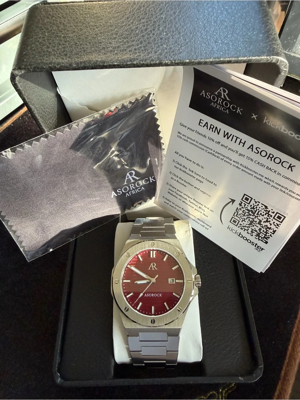 Men’s Stainless Steel Watch - Red Dial